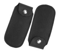 Ciieeo 2pcs Ten-Hole Blues Harmonica Cases Faux Leather Harmonica Covers Portable Sturdy Black Storage Sleeves for Travel and Music Players