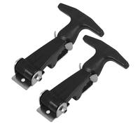 Ciieeo 2pcs Tool Box Hasp T-Handle Hasp Latch Flexible Easy to Use Black Rubber Stainless Steel for Mechanical Equipment and Aviation Cases