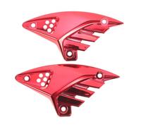 Ciieeo 2pcs Universal Motorcycle Side Fin Cover Trim Piece in Red Plastic, Lightweight Decorative Blade Wing Spoiler Boosting Stability and Aerodynamic Balance for Motorbikes and Electric