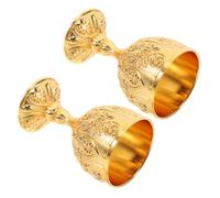 Ciieeo 2pcs Vintage European Gold Goblet Embossed Chalice Cups for Whiskey Wine Cocktails Portable Lightweight Design Elegant Retro Style for Weddings Outdoor Parties Travel