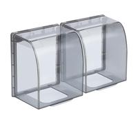 Ciieeo 2pcs Waterproof Wall Socket Covers Adhesive Outlet Protective Case for Bathroom Double Socket, Water-Resistant Electrical Outlet Cover for Home Safety