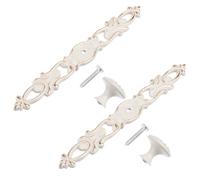 Ciieeo 2pcs White Aluminum Alloy Cabinet Handles with Multi-Purpose Surface Sealing Glazed Treatment, Modern Stylish Pulls for Kitchen Wardrobe and Drawer Hardware