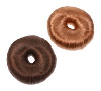 Ciieeo 2pcs Wig Hair Bun Maker Donut Hair Donut Bun Shaper Light Brown for Updo and Ponytail