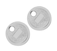 Ciieeo 2pcs Wire Spark Plug Gap Gauge Carbon Steel Feeler Measuring Tool with Keychain for Accurate Portable Automotive Gap Measurement