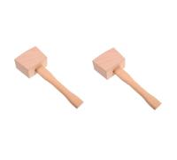 Ciieeo 2pcs Wooden Mallet Heavy Duty Beechwood Carpenter Hammer with Ergonomic Handle for Woodworking Camping and Home Renovation Hand Tool