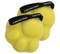 Ciieeo 2pcs XL Honeycomb Bath Sponge Set, Soft Cat Paw Design Body Brush with Hanging Loop, Deep Cleansing Loofah for Shower and Bathing, Suitable for Skin Types