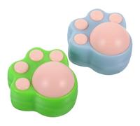 Ciieeo 2sets Rotating Claw Shape Catnip Ball for Cats Self-amusing Lickable Cat with Strong Adhesive for Teeth Cleaning Indoor Kitten Plaything in Green Blue