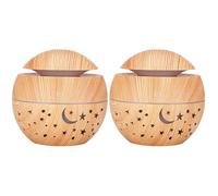 Ciieeo 2sets Wood Grain Humidifier Aromatherapy Diffuser Unique Desktop Adornment for Home Office Ultrasonic Essential Oil Diffuser LED Light