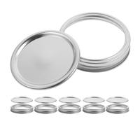 Ciieeo 3.39In Airtight Tinplate Canning Lids Replacement Set with 6 Sealing Lids and Rings for Wide Mouth Mason Jars Leakproof Jar Covers for Food Storage and Preserving