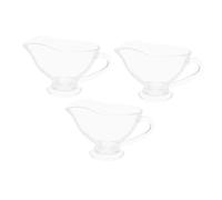 Ciieeo 3 Pcs Glass Gravy Boats with Handle Clear Sauce Pitchers for Steak Sauces Salad Dressings Milk Broth Easy Pour Design Sturdy Glass for Home and Restaurant Use
