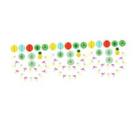 Ciieeo 3 Sets Hawaiian Theme Party Decorations Set Pull Flag and Paper Flower Ornaments for Home and Luau Backdrop Includes Flamingo Pineapple Design for Tropical Summer Favors