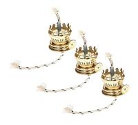 Ciieeo 3 Sets Kerosene Lamp Replacement Wick Burner Temple Kerosene Lamp Burner 6.29X1.77X1.57 in Zinc Alloy Multi-Functional Wick Practical Use for People Who
