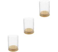 Ciieeo 3 Sets Windproof Candle Holder Burner Candle Sticks Turquoise stick Holder Flameless Tealight Holder Decorative Stand Centerpiece Bamboo