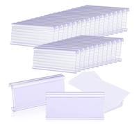 Ciieeo 30 Sets Wire Shelf Label Holders for Retail Shelving with PVC Sleeves and Paper Inserts, Easy Installation Compatible with 34-35mm Wire Racks for Price Display