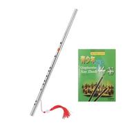 Ciieeo 304 Stainless Steel Chinese Dizi Flute G Key Instruction Book, Traditional Metal Wind Instrument for Beginners and Music Lovers, Classical Chinese Folk Flute