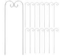 Ciieeo 30pcs Hanging Plant Rod Shepherd's Hook Design Silver Iron Plant Label Stakes Supporting Versatile Use for Outdoor Gardens and Parks