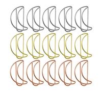 Ciieeo 30pcs Moon-Shaped Paper Clips Page Marker Metal Decorative Creative Colorful Stationery for Organizing Documents and Document Classification at Home and Planner Use for Students