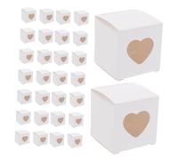 Ciieeo 30pcs Transparent Heart Shaped Candy Treat Boxes Sturdy PVC Wedding Favor Boxes with Open Window for Easy Access at Birthday Parties and Valentine's Day Celebrations