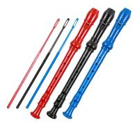 Ciieeo 3pcs 8-hole Abs Clarinet Recorder Set for Children with Velvet Bag, High-pitched German Style Musical Instruments in Red, Black and Blue, Beginner Practice Portable Wind