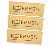 Ciieeo 3pcs Acrylic Reserved Table Cards for Weddings and Events Gold Seating Tent Signs Fade-resistant Plaques for Restaurant Business Meeting Church Portable and Easy to Update