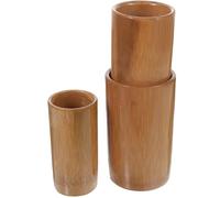 Ciieeo 3pcs Bamboo Cupping Set for Body Therapy with Carbonized Bamboo Cups, Reusable Suction Cups for Foot Spa and Relaxation, Sturdy Massage Tool for Home Wellness