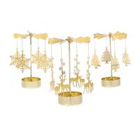 Ciieeo 3pcs Christmas Decoration Candle Holders Angel Chimes Candle Spinner Tealight Candle Holder Christmas Tree Votive Candle Holder Rotary Taper Candles Lantern Decorations Iron Golden