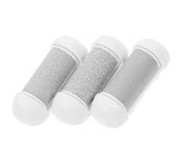 Ciieeo 3pcs Coarse Replacement Roller Heads Foot File Refill Set Abs Emery Interchangeable Grinding Heads for Dry Hard Feet at Home Use White