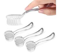 Ciieeo 3pcs Fingernail Cleaning Brushes with Long Handle and Cap, Stiff Bristles Nail Scrubber for Manicure and Pedicure, Hand Grip Exfoliating Nail Brush Set for Men and Women