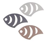 Ciieeo 3pcs Fish-shaped Silicone Trivet Mats Heat Resistant Anti-slip Kitchen Pads Easy to Clean Creative Cup Mats for Formal Activity and Party Occasions Random Color