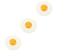 Ciieeo 3pcs Funny Fried Egg Shaped Resin Refrigerator Magnet Magnetic Kitchen Decor Food Fridge Magnet for Fridge Craft