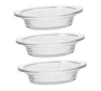 Ciieeo 3PCS Glass Wax Melt Dish Replacement for Burner Warmer Liner Round Sturdy Transparent Aromatherapy Bowl Plate for Home Office Aromatic Diffusers