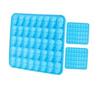 Ciieeo 3pcs Halloween Mini Skull Molds Silicone Baking Trays with Cavities Non-Stick Small Chocolate Moulds for DIY Crafts Baking and Candy Making