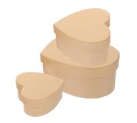 Ciieeo 3pcs Heart Shaped Kraft Paper Box Spacious Storage Rustic Elegant Cardboard Container Resist Breaking and Deformation for Special Occasions Packaging Box Projects