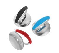 Ciieeo 3pcs Heat-resistant Silicone and Stainless Steel Pot Lid Knob Replacement Handles for Kettle Frying Pan Oil Pot and Covers Black Red Blue
