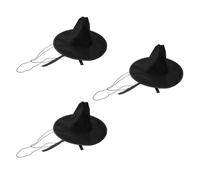 Ciieeo 3pcs Joseon Dynasty Style Flat Top Cap Traditional Korean Wide Brim Hat Authentic Historical Design Velour Lightweight Materials Adds Cultural Depth Secure Fit Men Performers