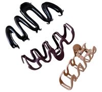 Ciieeo 3pcs Matte Plastic Hair Claw Clips for Women, Lightweight and Versatile with Wave Structure Design, for Daily Wear and Hair Styling