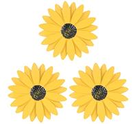 Ciieeo 3pcs Metal Daisy Wall Decor Metal Iron Craft Ornament for Garden Ornaments Wall Hanging Pendant for Fence Vivid Arts Flower Decoration