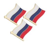 Ciieeo 3Pcs Metal Russian Flag Lapel Pin Brooch Set, Waving Patriotic Badge for Coat, Hat, Dress Accessories, School Event Clothes Decoration