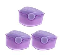 Ciieeo 3pcs Oval Foundation Brush with Cover for Effortless Blending and Streakfree Makeup, Portable Cream Applicator Brush Made of Artificial Fibres and Plastics, for Travel Use on Face,