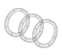 Ciieeo 3pcs Oval Wreath Frame Easter Egg Shaped Wire Wreath Frame Metal Floral Wire Wreath Rings for DIY Crafts Wedding Valentine Party