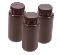 Ciieeo 3pcs Plastic Empty Medicine Bottles Caps Sample Bottles for Chemical Reagent Storage Refillable for Lab Use
