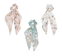 Ciieeo 3pcs Ponytail Hair Rings Polyester Breathable Fabric Hair Ropes Ribbon Tails Not Easy to Fade Hand Washing Fashion Retro Style for Daughters and Wives