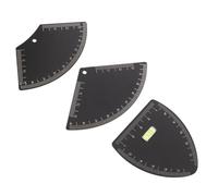 Ciieeo 3pcs Portable Black Metal Eyebrow Mapping Ruler Tool with Universal Fit Design for Precise Brow Shaping and Measuring, for Makeup and Beauty Professionals