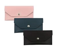 Ciieeo 3pcs Portable Pu Earphone Protective Case and Small Cash Wallet for Women with Waterproof Envelope Wallet Style, for Travel and Office Work