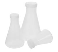 Ciieeo 3pcs Science Flask Plastic Conical Flask with Cover Lightweight Stable Placement Simple and Generous Style for Education and Research