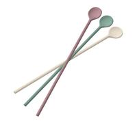 Ciieeo 3pcs Silicone Coffee Stirring Spoons Long Handle Cocktail Stirrers for Whiskey Iced Tea Beverage Mixing Food-Grade Soft Touch Silicone Swizzle Sticks in Pink Green