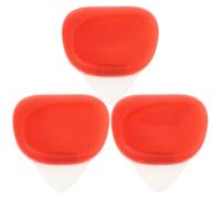 Ciieeo 3pcs Silicone Non-Slip Guitar Pick Set Red Finger Grip Covers Practical Guitar Aid Picks for Acoustic and Electric Practice