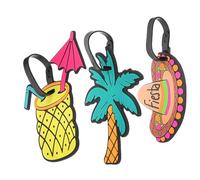 Ciieeo 3pcs Soft PVC Luggage Tags Stylish Creative Boarding Pass Design Comfortable and Resistant to Deformation Travel Tags for Suitcase and Luggage
