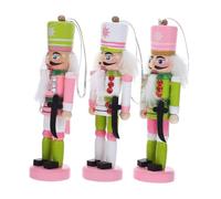 Ciieeo 3pcs Traditional Wooden Nutcracker Figures Handcrafted Ornaments for Christmas Tree Table Decorations Festive Soldier Figurines for Holiday Home and Office Display