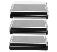 Ciieeo 3pcs Transparent Lid Pin Display Case with Black Base for Badge Storage and Medal Presentation Vertical Opening Organizer Box for Collectors Dustproof Jewelry and Brooch Protection